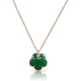 NECKLACE TON JOLI IN GOLD GREEN AGATE AND DIAMONDS