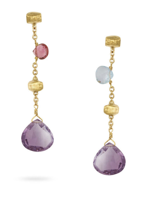 EARRINGS PARADISE IN GOLD WITH SEMIPRECIOUS STONES