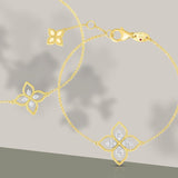 BRACELET PRINCESS FLOWER IN GOLD WITH DIAMONDS