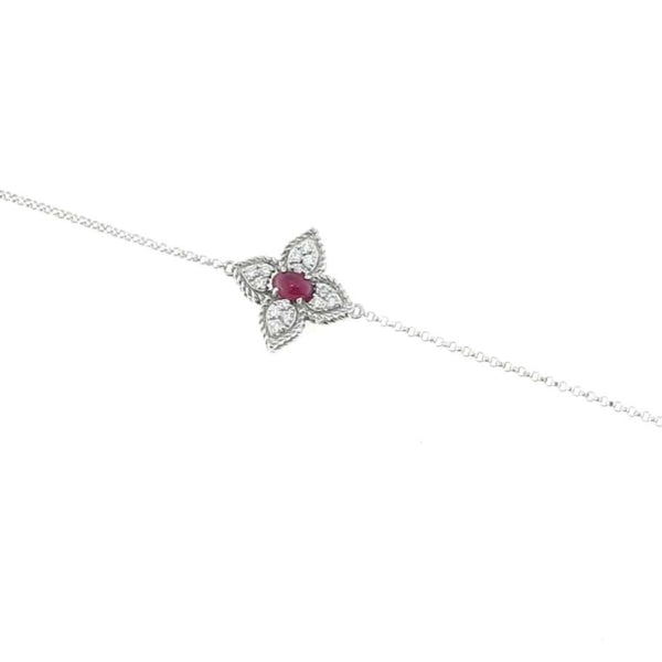 BRACELET PRINCESS FLOWER IN GOLD WITH RUBY AND  DIAMONDS