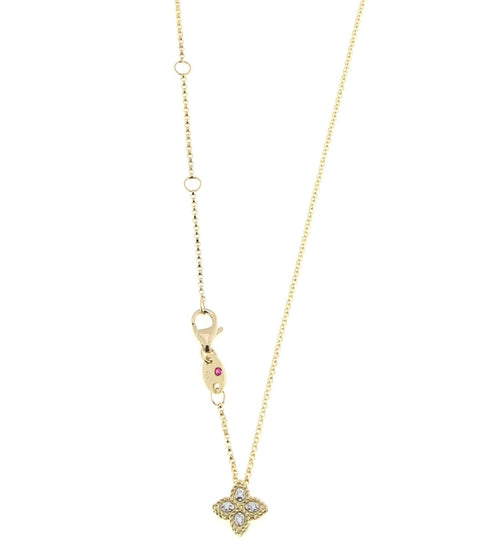 NECKLACE PRINCESS FLOWER IN GOLD WITH DIAMONDS