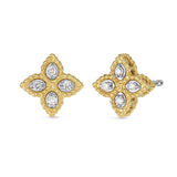 EARRINGS PRINCESS FLOWER IN GOLD WITH DIAMONDS