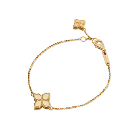 BRACELET PRINCESS FLOWER IN GOLD WITH RUBY AND  DIAMONDS