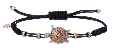 BRACELET WITH HELM IN GOLD AND BROWN,WHITE AND BLACK DIAMONDS