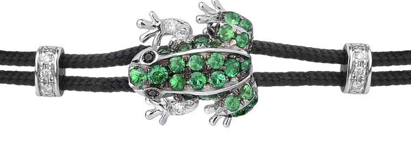 BRACELET WITH FROG IN GOLD AND TSAVORITES
