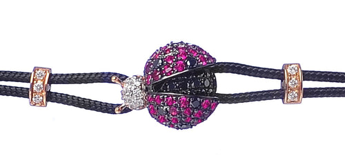 BRACELET WITH LADYBUG IN GOLD AND RUBIES