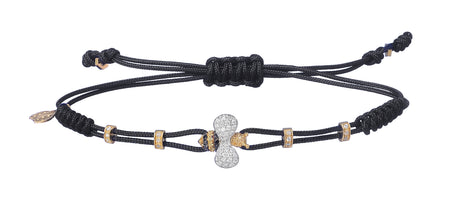 BRACELET WITH HORSESHOE IN GOLD AND BLACK DIAMONDS