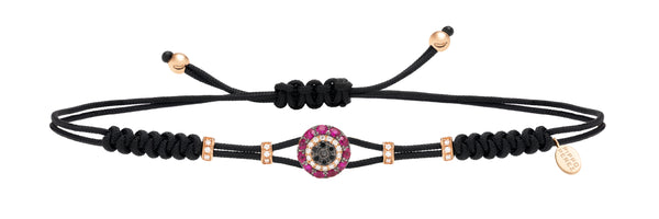 BRACELET WITH EVIL EYE IN GOLD WITH RUBIES