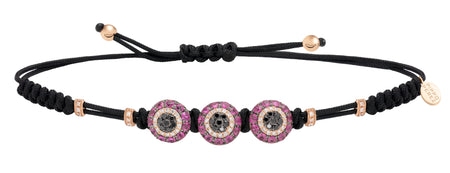 BRACELET WITH EVIL EYE IN GOLD WITH PINK SAPPHIRES