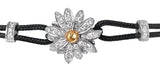 BRACELET WITH DAISY IN GOLD AND DIAMONDS