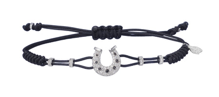 BRACELET WITH ANCHOR IN WHITE GOLD WITH BLACK AND WHITE DIAMONDS