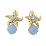 EARRINGS IN SILVER WITH CHALCEDONY