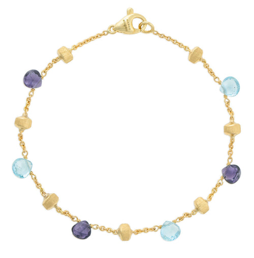 BRACELET PARADISE IN GOLD WITH IOLITE AND BLUE TOPAZ